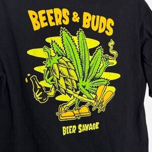 Beers & Buds Black Graphic Tee